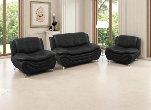 Vista 8 de Sofás de cuero, juego de sofás de sala, sofá para dormitorio, apartamento, juegos de muebles de sala de estar de cuero