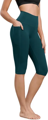 Vista 55 de ODODOS Pantalones capri de yoga suaves como mantequilla para salón con bolsillos para mujeres, leggings capri de cintura alta de 14"/19"/21