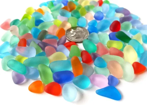 Vista 3 de Cuentas de cristal marino/cuentas de vidrio de playa para fabricación de joyas