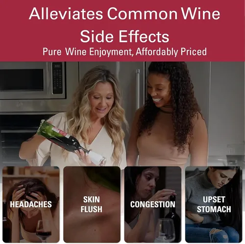 Vista 2 de PureWine Bio-Pods para purificador y aireador de vino, filtros de vino rojo y blanco para histaminas y sulfitos, ayuda a alergias y dolores