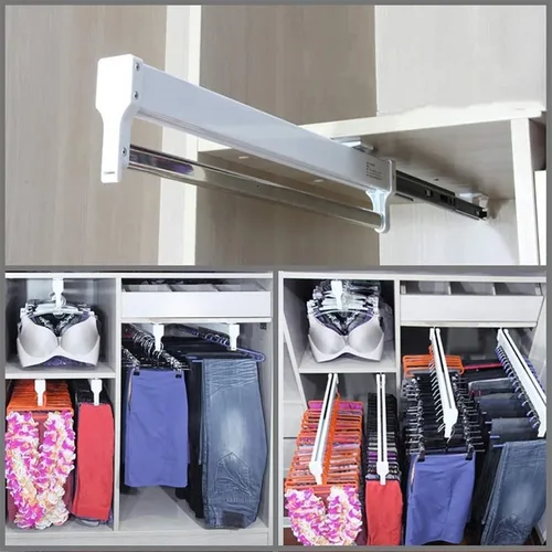 Vista 4 de Organizador de armario para pantalones y abrigos, soporte organizador de ropa ajustable, organizador de armario de acero inoxidable, estante