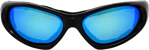 Vista 2 de Hurricane Eyewear 2 pares de gafas de sol híbridas para esquí acuático y acuático de categoría 5 marcos negros con lentes de espejo azul rojo