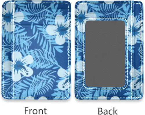 Vista 2 de Billetera de cuero minimalista delgada, bolsillo frontal con bloqueo RFID para tarjetas de crédito, La funda para pasaporte es muy perfecta