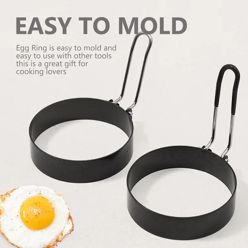 Vista 5 de 3 anillos redondos de tortilla de acero inoxidable, moldes antiadherentes