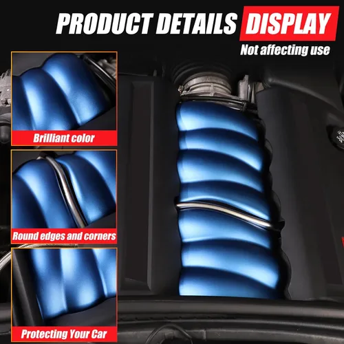 Vista 5 de Kit de molduras de cubierta de colector de admisión para auto Compatible con Chevrolet Corvette C6 2005-2013, Accesorios de decoración de colector