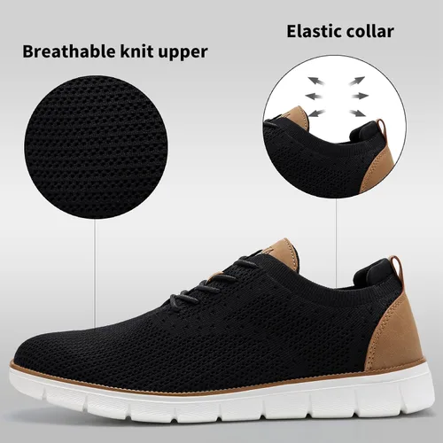 Vista 2 de LEZTA Zapatos deportivos de vestir casuales para hombre, ligeros, Oxford, con soporte para el arco, zapatos para caminar
