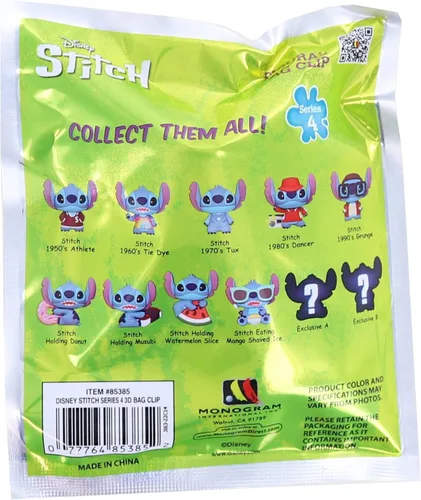 Vista 2 de Disney Lilo & Stitch Series 4 - Clip para bolsa de espuma 3D, uno al azar