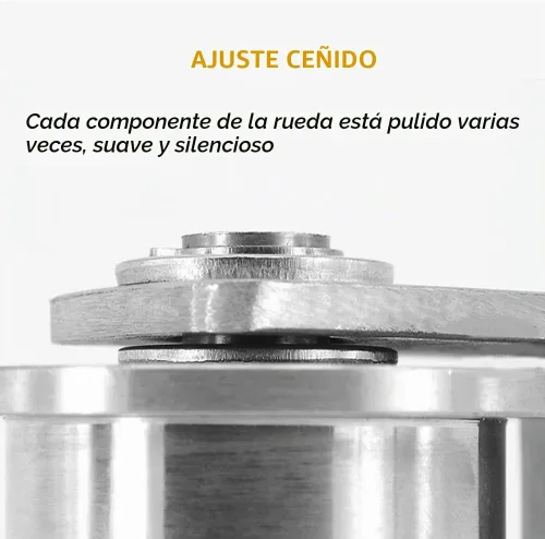 Vista 4 de U Groove 3in acero inoxidable resistente doble rodamiento rígido rueda de rodillo de puerta deslizante