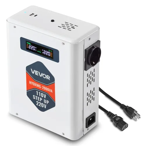 Vista 12 de VEVOR Convertidor de Voltaje Reductor, 2000VA, Convertidor de Energía de Voltaje de Servicio Pesado, Transformador de Energía de 220V a 110V, con 2