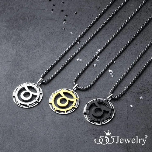 Vista 8 de 555Jewelry Collar con colgante de horóscopo, signo del zodiaco de acero inoxidable para hombres y mujeres