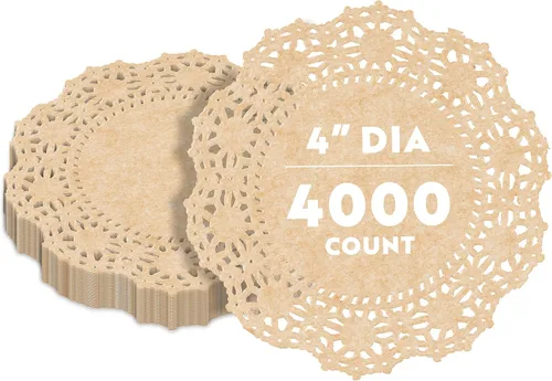 Vista 86 de Restaurantware Pastry Tek Blondas de Encaje de 4 x 4 Pulgadas 100 Vajilla Decorativa - Blondas de Mesa Desechables Redondas de Papel Negro