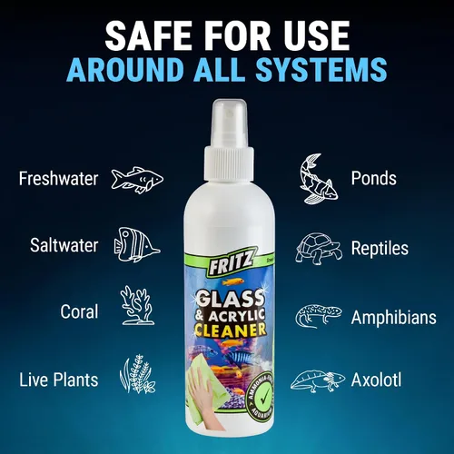Vista 5 de Fritz Aquatics Spray limpiador de vidrio y acrílico para acuario para un tanque transparente (8 onzas)