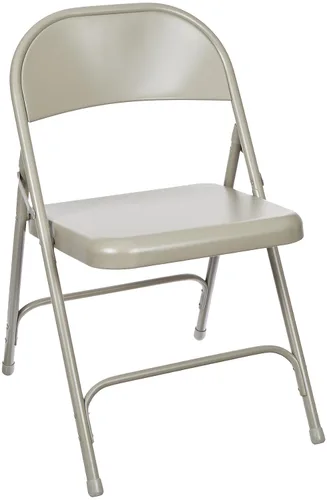Vista 5 de National Public Seating Silla estándar plegable de acero con tapizado de vinilo. caja x 4, Gris, 4