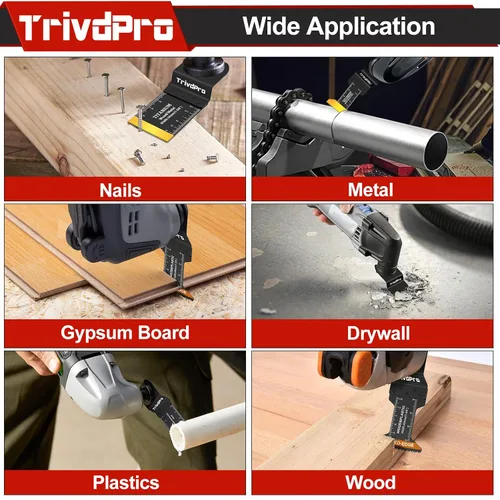 Vista 7 de Hojas multiherramienta Hojas de herramienta multiusos Kits - TrivdPro 48 piezas Hoja de herramienta oscilante Hojas de sierra oscilantes para metal