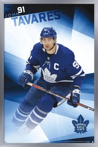 Vista 9 de Trends International NHL Toronto Maple Leafs - Póster de pared de John Tavares 19, 14.725 x 22.375 pulgadas, versión enmarcada de madera de granero