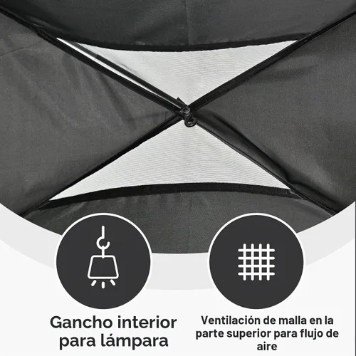 Vista 7 de EighteenTek Toldo de cama con luces, tienda de campaña de cama matrimonial Sleeping Dream, portátil, para habitación con corrientes de aire