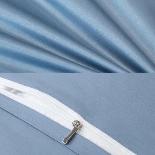 Vista 6 de QQXX Juego de funda de edredón bordado de lujo, juego de ropa de cama de seda jacquard, acogedor juego de funda de edredón de microfibra
