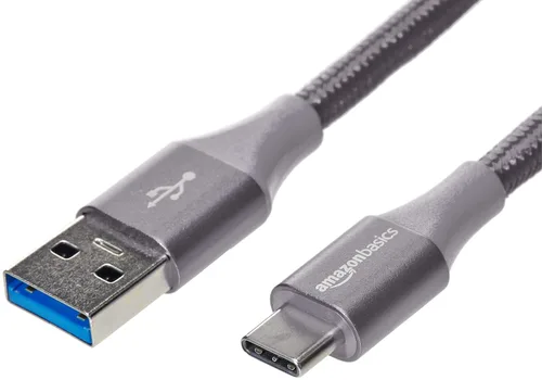 Vista 13 de Amazon Basics - Cable cargador USB-C a USB-A 2.0 de alta velocidad, cordón trenzado de nailon, velocidad de 480Mbps, certificado por USB-IF