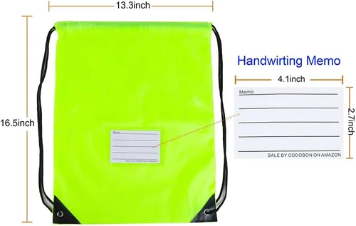 Vista 69 de CODOBON Paquete de 20 bolsas con cordón, mochila de cuerda de dibujo a granel, bolsa de bricolaje para gimnasio, deportes, bolsa para mujeres