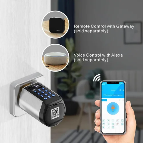 Vista 8 de WELOCK Cerradura Inteligente WiFi para Puerta, Perilla de Entrada sin Llave 5 en 1 con Seguridad de Bloqueo Automático, Control de Aplicación