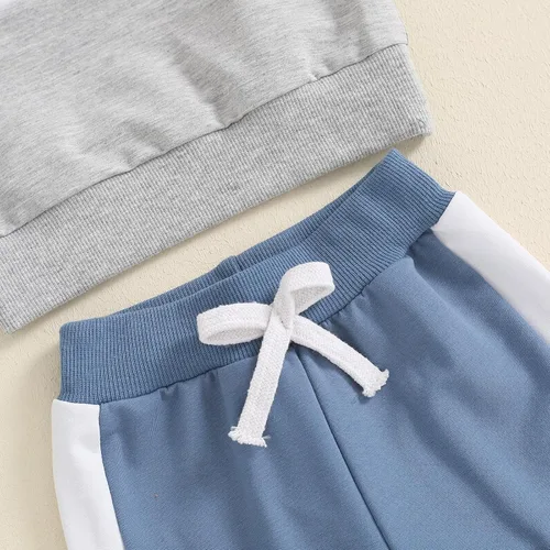 Vista 30 de Conjunto de sudadera de manga larga con cuello redondo y pantalones deportivos para bebés, ropa de invierno para bebé
