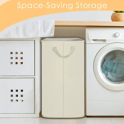 Vista 5 de SNIGJAT Cesta grande para la ropa sucia, cesta alta con asas resistentes, cestas para ropa sucia, cesta rectangular para ropa sucia para dormitorio