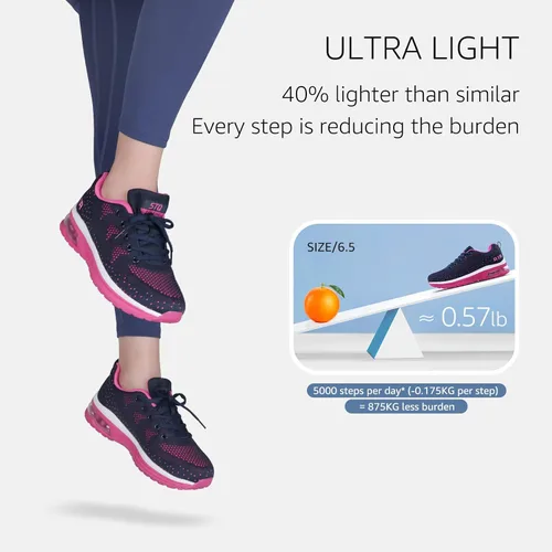 Vista 4 de STQ - Tenis para correr transpirables con cámara de aire para mujer