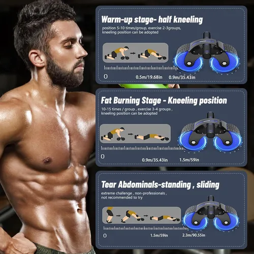 Vista 6 de Rueda aabdominal de rebote automático, 1 juego de rueda abdominal de rebote automático mejorada 2023 para teléfono celular, rodillo abdominal