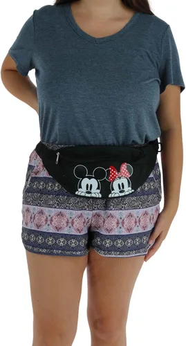 Vista 5 de Jerry Leigh Disney Peeking Mickey Mouse y Minnie Mouse Riñonera, Negro, talla única