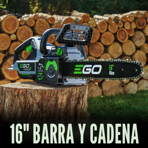 Vista 3 de Motosierra EGO POWER+, motosierra de 16” alimentada por batería, eléctrica inalámbrica, incluye batería de 56V 4.0Ah y cargador – CS1613