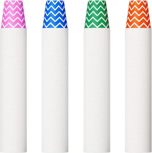 Vista 10 de Paquete de 1000 vasos de papel de 5 onzas, vasos desechables de papel multicolor, vasos pequeños para enjuague bucal, vasos para bebidas frías
