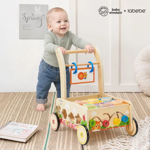 Vista 2 de labebe X Baby Einstein - Andador Montessori de madera con centro