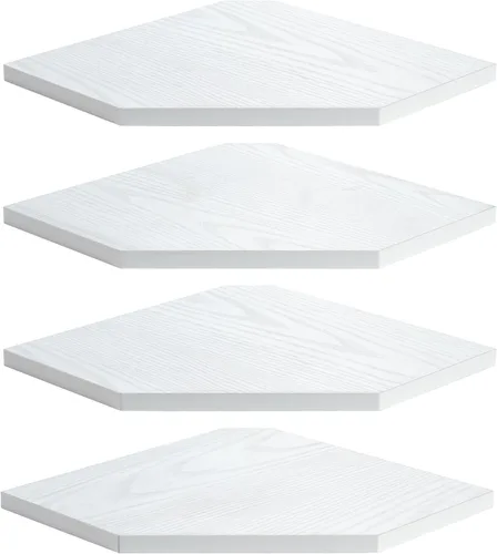 Vista 69 de Fun Memories Estante esquinero para montaje en pared, estantes de esquina flotantes, juego de 2 estantes de pared esquineros, estantes de Negro