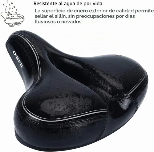 Vista 6 de DAWAY C30 Asiento de Bicicleta Cómodo de Gran Tamaño - Compatible con Peloton, Ejercicio, Bicicletas de Montaña o Carretera, Reemplazo de Sillín
