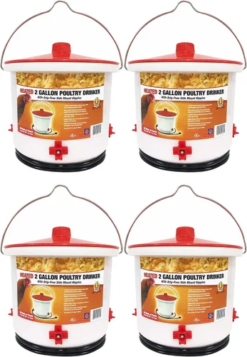 Vista 15 de Farm Innovators - Paquete de 2 bebederos térmicos para pollo, cubo para bebedero para aves de corral, 2 galones