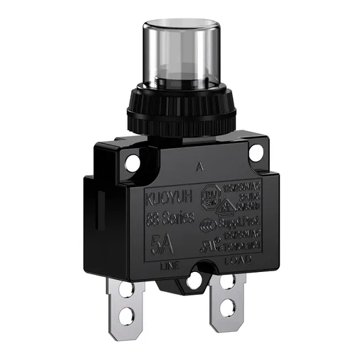Vista 18 de Disyuntores de 3 Amperios Protector de Interruptor de Sobrecarga Térmica Serie 88 Restablecimiento Manual con Botón Pulsador con Terminales