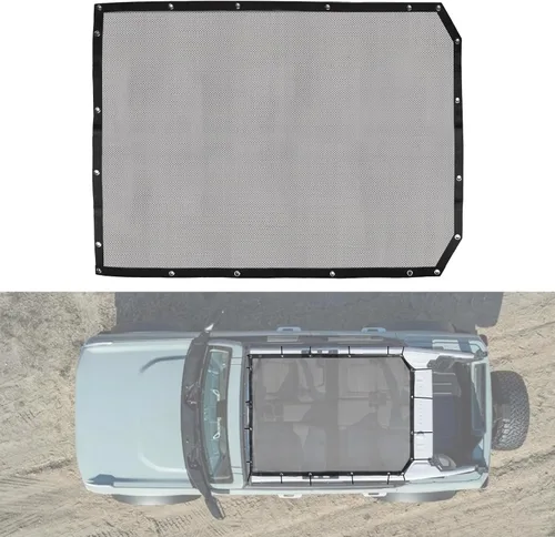 Vista 10 de Parasol para Ford Bronco Accesorios 2021 2022 2023 2024 2025 4 puertas, delantero y trasero de malla de longitud completa, cubierta superior Bimini
