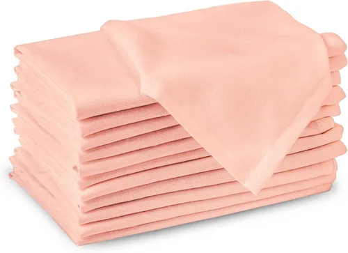 Vista 46 de Encasa XO Juego de 12 servilletas de tela de cóctel Servilletas de mesa de algodón puro Tamaño (9 x 9 pulgadas) B gris sólido Lavable a