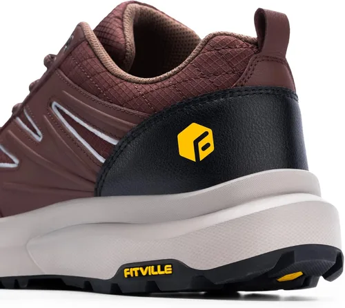 Vista 3 de FitVille Mens Wide Hiking Shoes Waterproof Outdoor Work Shoes Trekking Trails Sneakers with Arch Support for Heel Pain Relief - Sturdy Core
