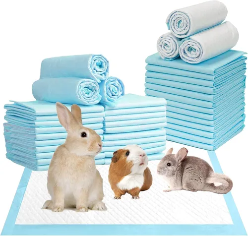 Vista 8 de 20 almohadillas para orina de conejo, pañales desechables de conejo de 18 x 13 pulgadas, almohadilla para orinal para mascotas Almohadillas
