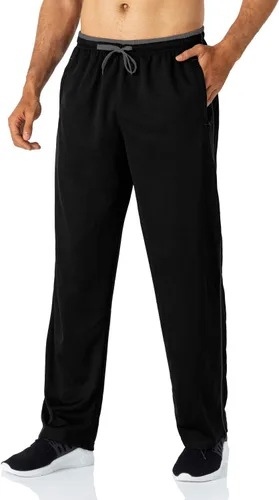 Vista 5 de Butrends Pantalones deportivos de malla para hombre con cordón en la cintura elástica, pantalones deportivos con parte inferior abierta