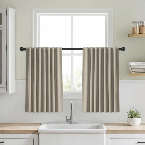 Vista 50 de Cortinas opacas de 54 pulgadas de largo para dormitorio, sala de estar, cortinas beige con aislamiento térmico, oscurecimiento de la habitación