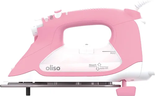 Vista 2 de Oliso TG1600 Pro Plus SmartIron de 1800 vatios con elevación automática y protector de suela de hierro de silicona Oliso Solemate para hierros