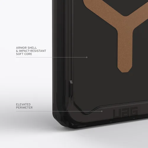 Vista 3 de URBAN ARMOR GEAR UAG - Funda compatible con iPhone 15 Pro de 6.1 pulgadas, color negro/bronce con imán integrado compatible con carga MagSafe