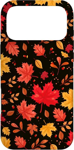 Vista 22 de iPhone 11 Pro Halloween Pattern Fall Leaves Pattern - Funda de la temporada de otoño