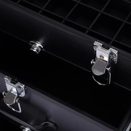 Vista 3 de Estuche de maquillaje profesional con cajones, carrito grande para cosméticos con cerraduras, estuche organizador de cosméticos para maquillaje