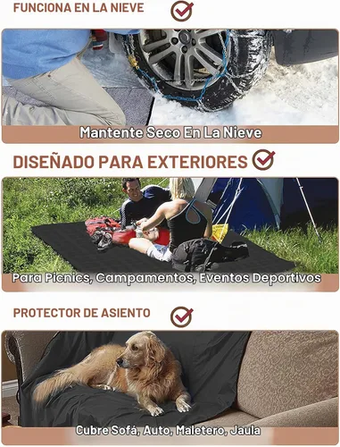 Vista 5 de Tirrinia Manta impermeable para exteriores con forro sherpa, resistente al viento, triple capa, cálida y cómoda, plegable para camping, estadio