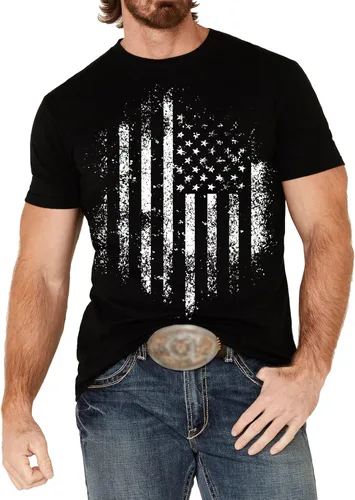 Vista 2 de Heralady Camisetas patrióticas de manga corta para hombre del 4 de julio 1776 con la bandera estadounidense de We The People