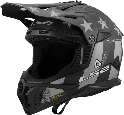 Vista 9 de LS2 Helmets Gate II - Casco integral para motocicleta MX Negro mate