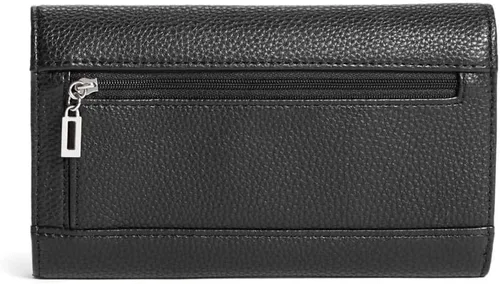 Vista 2 de GUESS Bolso de embrague con solapa en relieve con logotipo, Negro
